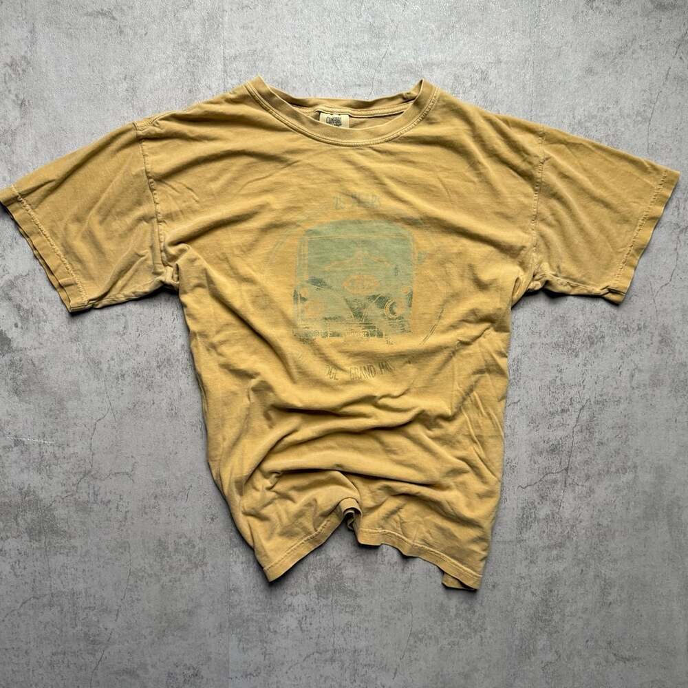 Vintage Comfort Colors Graphic T-Shirt Yellow Camper Van